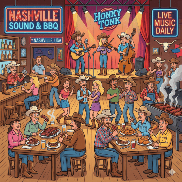 Nashville e Memphis: Rota da Música e Churrasco